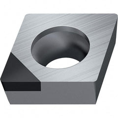 Walter - CCGW FS-1 Grade WDN10 Turning Insert - Polycrystaline Diamond Finish, 80° Rhombic, 9.53mm Inscr Circle, 3.97mm Thick, 0.4mm Corner Radius - Exact Tool & Supply