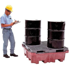UltraTech - 85 Gal Sump, 6,500 Lb Capacity, 4 Drum, Polyethylene Ultra-Spill King w/Drum Pallet, No Drain - 51" Long x 51" Wide x 17-1/2" High, 2x2 Drum Configuration - Exact Tool & Supply