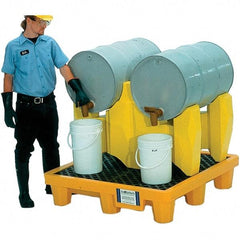 UltraTech - 66 Gal Sump, 1,500 Lb Capacity, 2 Drum, Polyethylene P2 Drum Rack Containment System - 53" Long x 53" Wide x 44-3/4" High, Two-Tier Drum Configuration - Exact Tool & Supply