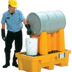 UltraTech - 66 Gal Sump, 750 Lb Capacity, 1 Drum, Polyethylene P1 Drum Rack Containment System - 52" Long x 29" Wide x 49-1/2" High, Two-Tier Drum Configuration - Exact Tool & Supply