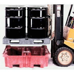UltraTech - 85 Gal Sump, 6,500 Lb Capacity, 4 Drum, Polyethylene Ultra-Spill King w/Drum Pallet, w/Drain - 51" Long x 51" Wide x 17-1/2" High, 2x2 Drum Configuration - Exact Tool & Supply