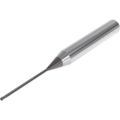 Seco - 1.5mm Diam, 1.5mm LOC, 2 Flute Solid Carbide Ball End Mill - SIRON-A Finish, Single End, 80mm OAL, 6mm Shank Diam, Spiral Flute - Exact Tool & Supply