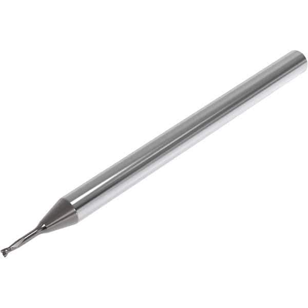 Seco - 0.3mm, 0.45mm LOC, 4mm Shank Diam, 40mm OAL, 2 Flute, Solid Carbide Square End Mill - Single End, Diamond Finish, Spiral Flute, 30° Helix, Centercutting, Right Hand Cut, Right Hand Flute, Series JME642 - Exact Tool & Supply
