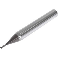 Seco - 0.8mm, 2 Flute, Single End, Solid Carbide, 0.05mm Corner Radius End Mill - 50mm OAL, 30° Helix, Right Hand Flute, 1.2mm LOC, Right Hand Cut, 2.5mm Extended Reach - Exact Tool & Supply