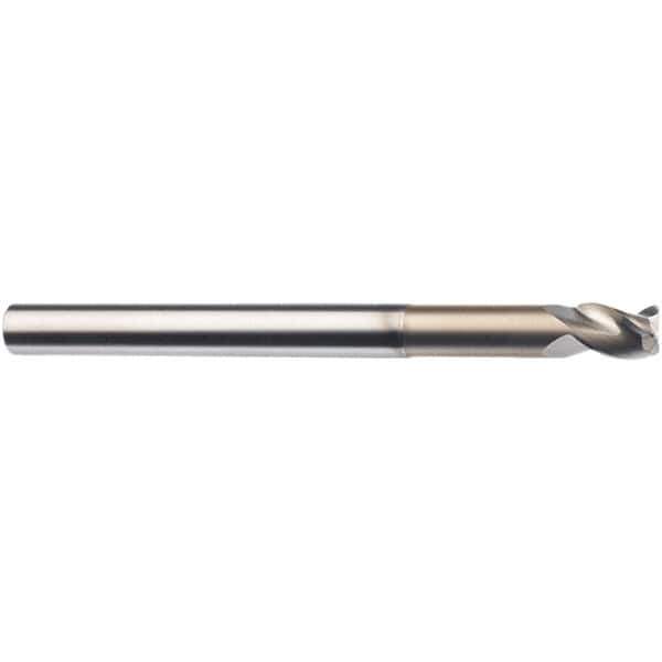 SGS - 20mm, 3 Flute, Single End, Solid Carbide, 0.0197" Corner Radius End Mill - 150mm OAL, 38° Helix, 80mm LOC, Right Hand Cut - Exact Tool & Supply
