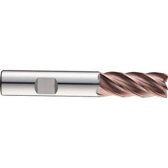 SGS - 1/2", 5/8" LOC, 1/2" Shank Diam, 3" OAL, 5 Flute, Solid Carbide Square End Mill - Single End, Ti-NAMITE-M Finish, Spiral Flute, 37° Helix, Centercutting, Right Hand Cut, Right Hand Flute, Series Z5S - Exact Tool & Supply
