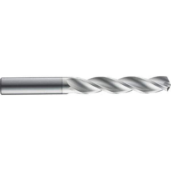 SGS - 9/64" 124° Solid Carbide Jobber Drill - TiB2 Finish, Right Hand Cut, Spiral Flute, Straight Shank, 66mm OAL, Notched Point - Exact Tool & Supply