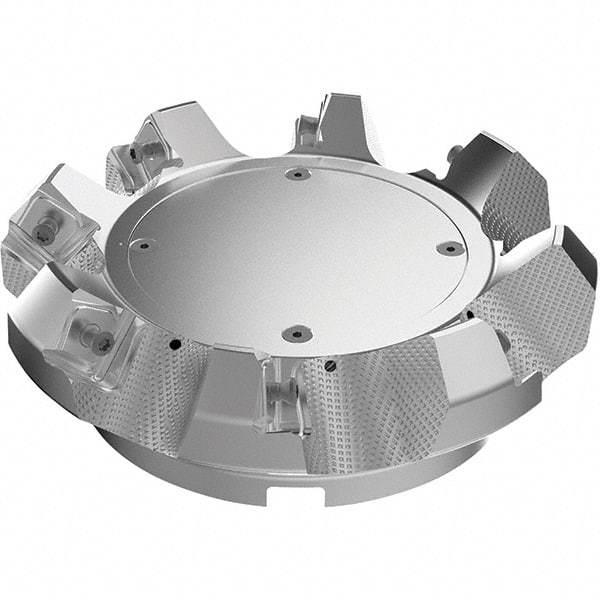 Seco - 160mm Cut Diam, 40mm Arbor Hole, 9mm Max Depth of Cut, 48° Indexable Chamfer & Angle Face Mill - 8 Inserts, 63 Insert, Right Hand Cut, 8 Flutes, Through Coolant, Series R220.54 - Exact Tool & Supply