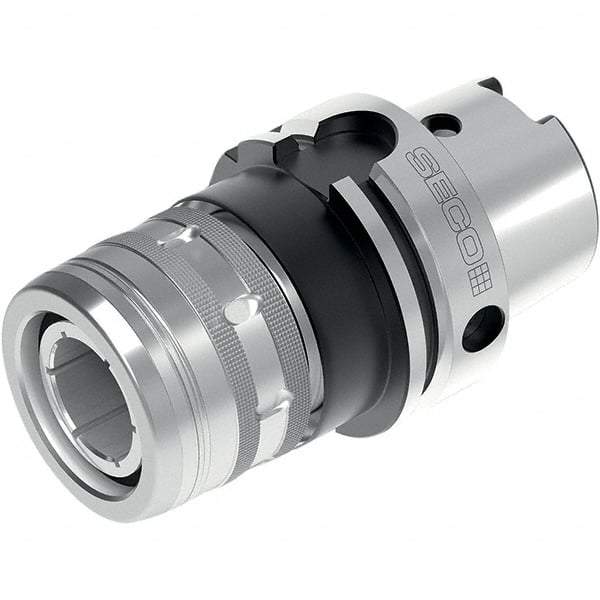 Seco - HSK-A63 Taper Shank, 1-1/4" Hole Diam x 2.64" Nose Diam Milling Chuck - 3.15" Projection, 0.0002" TIR, - Exact Tool & Supply