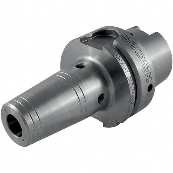 Seco - 16mm Hole Diam, HSK63A Taper Shank Shrink Fit Tool Holder & Adapter - 94mm Projection, 27mm Nose Diam, 39mm Clamping Depth, Through Coolant - Exact Tool & Supply