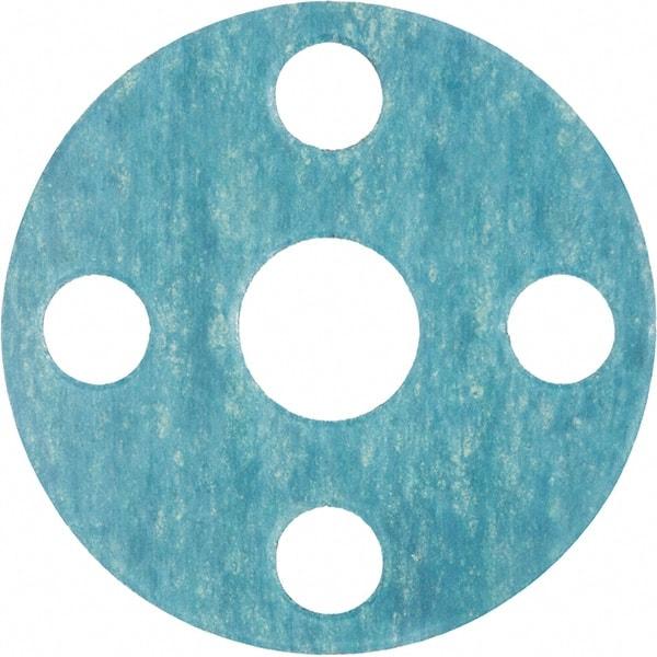 Value Collection - 3" Pipe, 3-1/2" ID x 8-1/4" OD Flange Gasket - Aramid Fiber with Buna-N Binder, Blue, 1/16" Thick - Exact Tool & Supply
