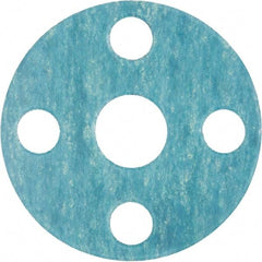 Value Collection - 4" Pipe, 4-1/2" ID x 10" OD Flange Gasket - Aramid Fiber with Buna-N Binder, Blue, 1/16" Thick - Exact Tool & Supply
