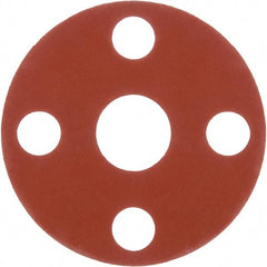 Value Collection - 3-1/2" Pipe, 4" ID x 8-1/2" OD Flange Gasket - Silicone Rubber, Red, 1/16" Thick - Exact Tool & Supply