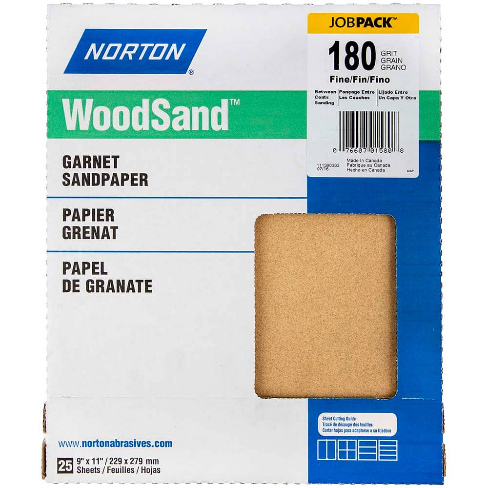 Norton - Sanding Sheets Abrasive Material: Garnet Grade: Fine - Exact Tool & Supply
