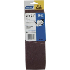 Norton - 3" Wide x 21" OAL, 50 Grit, Aluminum Oxide Abrasive Belt - Exact Tool & Supply
