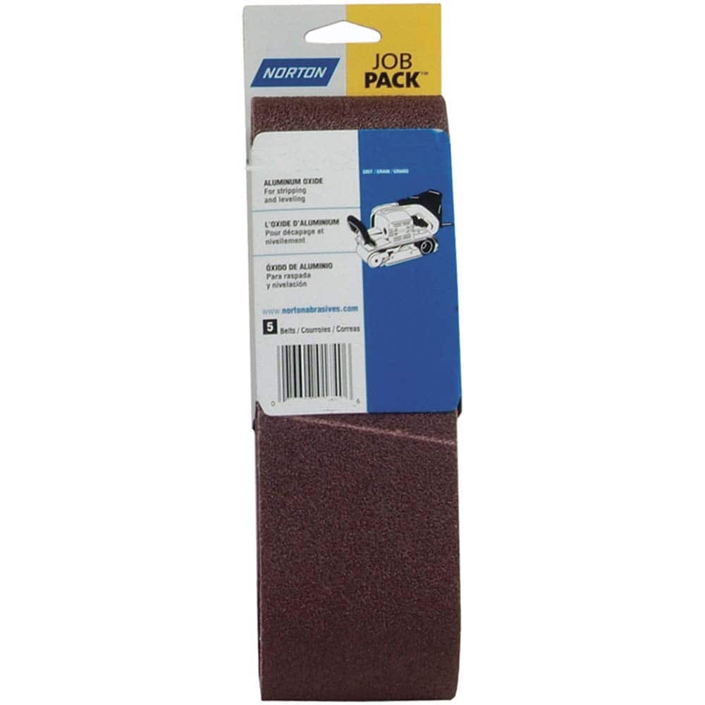 Norton - 3" Wide x 24" OAL, 120 Grit, Aluminum Oxide Abrasive Belt - Exact Tool & Supply