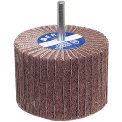 Norton - 4" Diam x 2" Face Width, Very Fine Aluminum Oxide Nonwoven Mounted Flap Wheel - Exact Tool & Supply