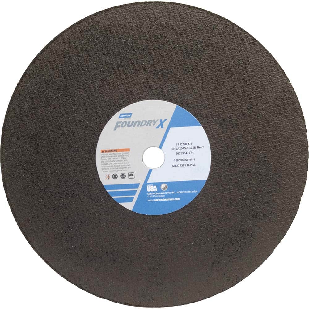 Norton - 14 x 1/8, 1" Hole 24 Grit Zirconia Alumina Cutoff Wheel - Exact Tool & Supply