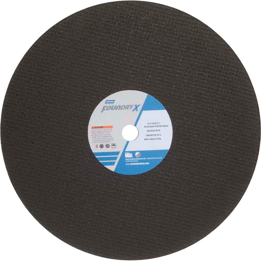 Norton - 16 x 5/32, 1" Hole 24 Grit Zirconia Alumina Cutoff Wheel - Exact Tool & Supply
