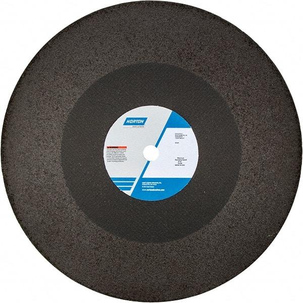 Norton - 20" 24 Grit Aluminum Oxide Cutoff Wheel - 3/16" Thick, 1" Arbor, 2,710 Max RPM, Use with Chop Saws - Exact Tool & Supply