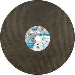 Norton - 16" 24 Grit Aluminum Oxide Cutoff Wheel - 1/8" Thick, 1" Arbor, 4,800 Max RPM, Use with Gas Powered Saws - Exact Tool & Supply