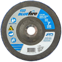 Norton - 7" 80 Grit 7/8" Center Hole Type 27 Zirconia Alumina Flap Disc - Exact Tool & Supply