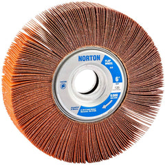 Norton - 6 x 1" 120 Grit Ceramic Unmounted Flap Wheel - Exact Tool & Supply