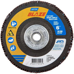 Norton - 6" 80 Grit 5/8-11 Center Hole Type 27 Ceramic Alumina Flap Disc - Exact Tool & Supply