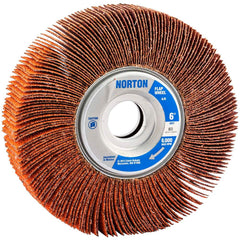 Norton - 6 x 1" 60 Grit Ceramic Unmounted Flap Wheel - Exact Tool & Supply