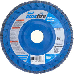 Norton - 5" 80 Grit 7/8" Center Hole Type 27 Zirconia Alumina Flap Disc - Exact Tool & Supply