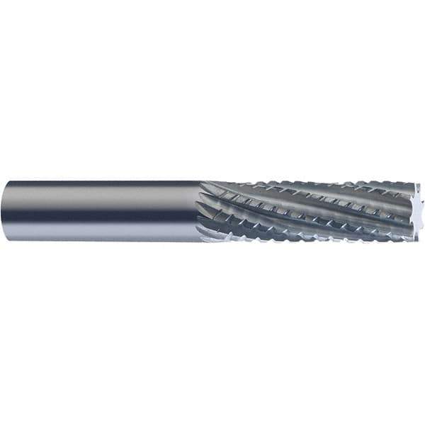 SGS - 8mm Diam, 25mm LOC, Plain End, Solid Carbide Diamond Pattern Router Bit - Right Hand Cut, 63mm OAL, Use on Carbon Composite - Exact Tool & Supply