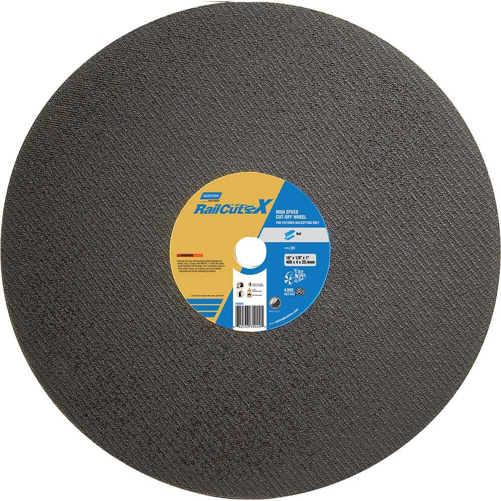 Norton - 16 x 1/8, 1" Hole 24 Grit Zirconia Alumina Cutoff Wheel - Exact Tool & Supply