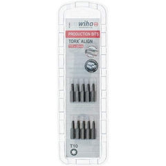 Wiha - 1/4" Drive T10 Torx Screwdriver Bit - 1" OAL, Insert Bit - Exact Tool & Supply