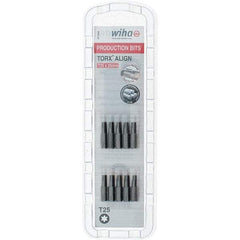 Wiha - 1/4" Drive T25 Torx Screwdriver Bit - 1" OAL, Insert Bit - Exact Tool & Supply
