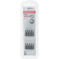 Wiha - 1/4" Drive T7 Torx Screwdriver Bit - 1" OAL, Insert Bit - Exact Tool & Supply