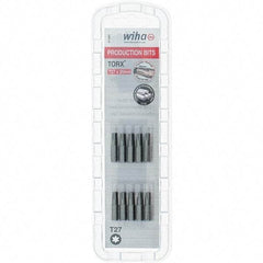 Wiha - 1/4" Drive T27 Torx Screwdriver Bit - 1" OAL, Insert Bit - Exact Tool & Supply