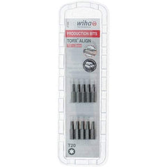 Wiha - 1/4" Drive T20 Torx Screwdriver Bit - 1" OAL, Insert Bit - Exact Tool & Supply