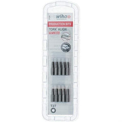 Wiha - 1/4" Drive T27 Torx Screwdriver Bit - 1" OAL, Insert Bit - Exact Tool & Supply