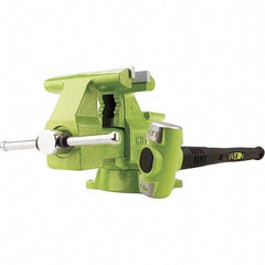 Wilton - 6-1/2" Jaw Width x 5-1/2" Jaw Opening Capacity, 3-13/16" Throat Depth, Bench & Pipe Combination Vise - 1/8 to 2-1/2" Pipe Capacity, Swivel Base, Bolt Down Attachment, Iron - Exact Tool & Supply