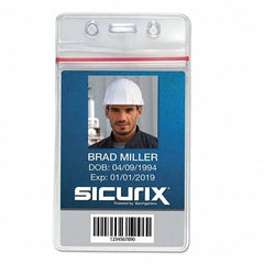 Sicurix - Badge Holders Attachment Type: Clip-On Horizontal or Vertical Holder: Vertical - Exact Tool & Supply