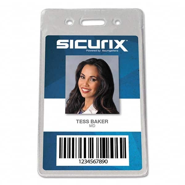 Sicurix - Badge Holders Attachment Type: Clip-On Horizontal or Vertical Holder: Vertical - Exact Tool & Supply