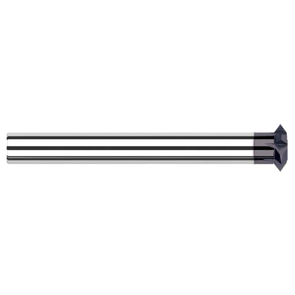 Harvey Tool - 1/4° 1/4" Cut Diam, 1/8" Cut Width, 1/8" Shank, Brazed Solid Carbide Double-Angle Cutter - Exact Tool & Supply