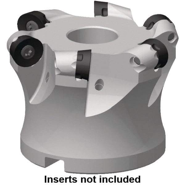 Kennametal - 38.81mm Cut Diam, 6mm Max Depth, 3/4" Arbor Hole, 5 Inserts, RP..1204 Insert Style, Indexable Copy Face Mill - 7713VR12 Cutter Style, 28,500 Max RPM, 40mm High, Through Coolant, Series 7713 - Exact Tool & Supply