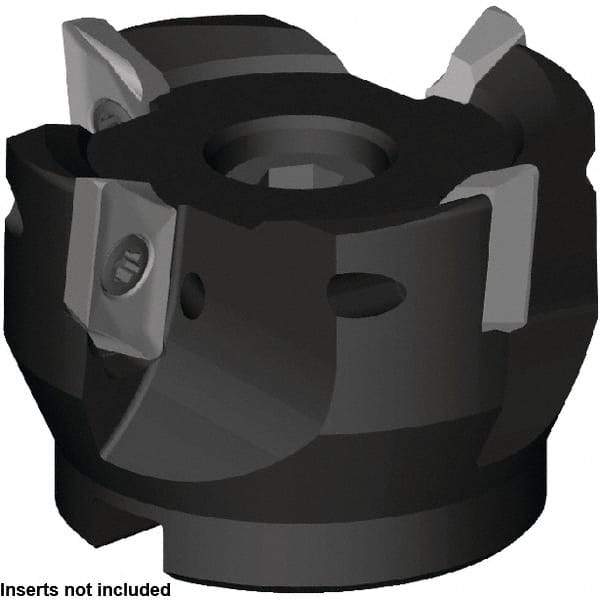 Kennametal - 4 Inserts, 2-1/2" Cut Diam, 1" Arbor Diam, 16mm Max Depth of Cut, Indexable Square-Shoulder Face Mill - 0° Lead Angle, 50mm High, ZDET 16M5..721 Insert Compatibility, Through Coolant, Series 5720VZ16 - Exact Tool & Supply