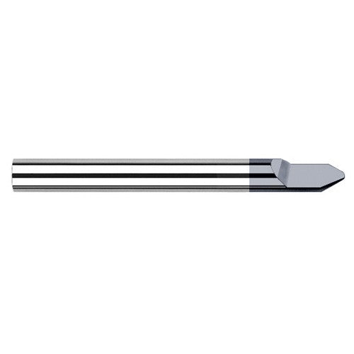 Engraving Cutters - 0.1250″ (1/8″) Shank Diameter × 0.0100″ Radius × 10° included Carbide Radius Engraver, 1 Flute, AlTiN Coated - Exact Tool & Supply