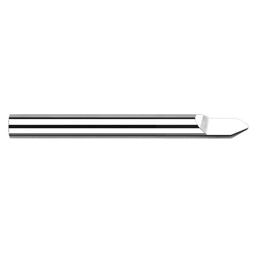 Engraving Cutters - 0.1250″ (1/8″) Shank Diameter × 0.0100″ Radius × 20° included Carbide Radius Engraver, 1 Flute - Exact Tool & Supply