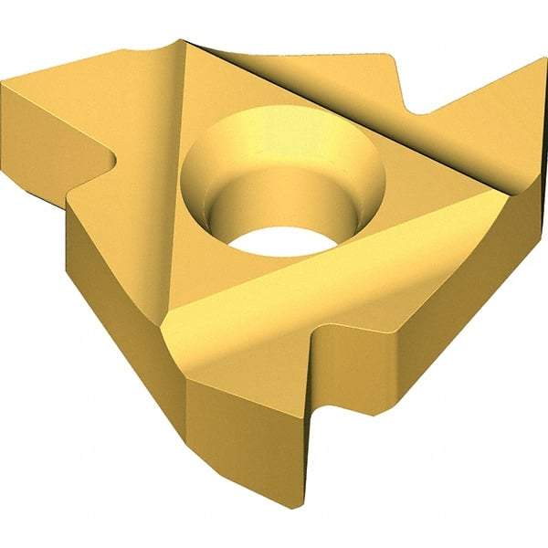 Vargus - 3EL External Left Hand 14 BSPT Laydown Threading Insert - Grade VKX, TiN Coated Carbide - Exact Tool & Supply