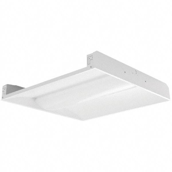 Eiko Global - 1 Lamp, 26 Watts, 3,276 Lumens, 2' x 2', 5,000°K, Electronic Ballast LED Lamp Troffer - 120 to 277 Volt, Dimmable, Plastic Diffuser, Aluminum Troffer - Exact Tool & Supply