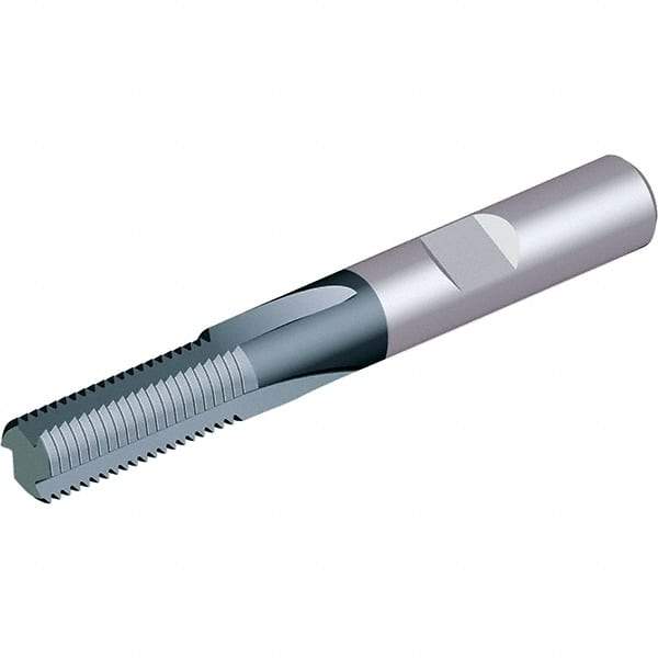 Vargus - M10x1.50 Thread, 0.4724" Shank Diam, TiAlN Coating, Solid Carbide Straight Flute Thread Mill - 5 Flutes, 3.2677" OAL, 10mm Min Noml Diamter - Exact Tool & Supply