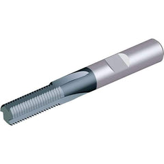 Vargus - 6-32 Thread, 0.2362" Shank Diam, TiAlN Coating, Solid Carbide Straight Flute Thread Mill - 3 Flutes, 2.2441" OAL, 6" Min Noml Diameter - Exact Tool & Supply